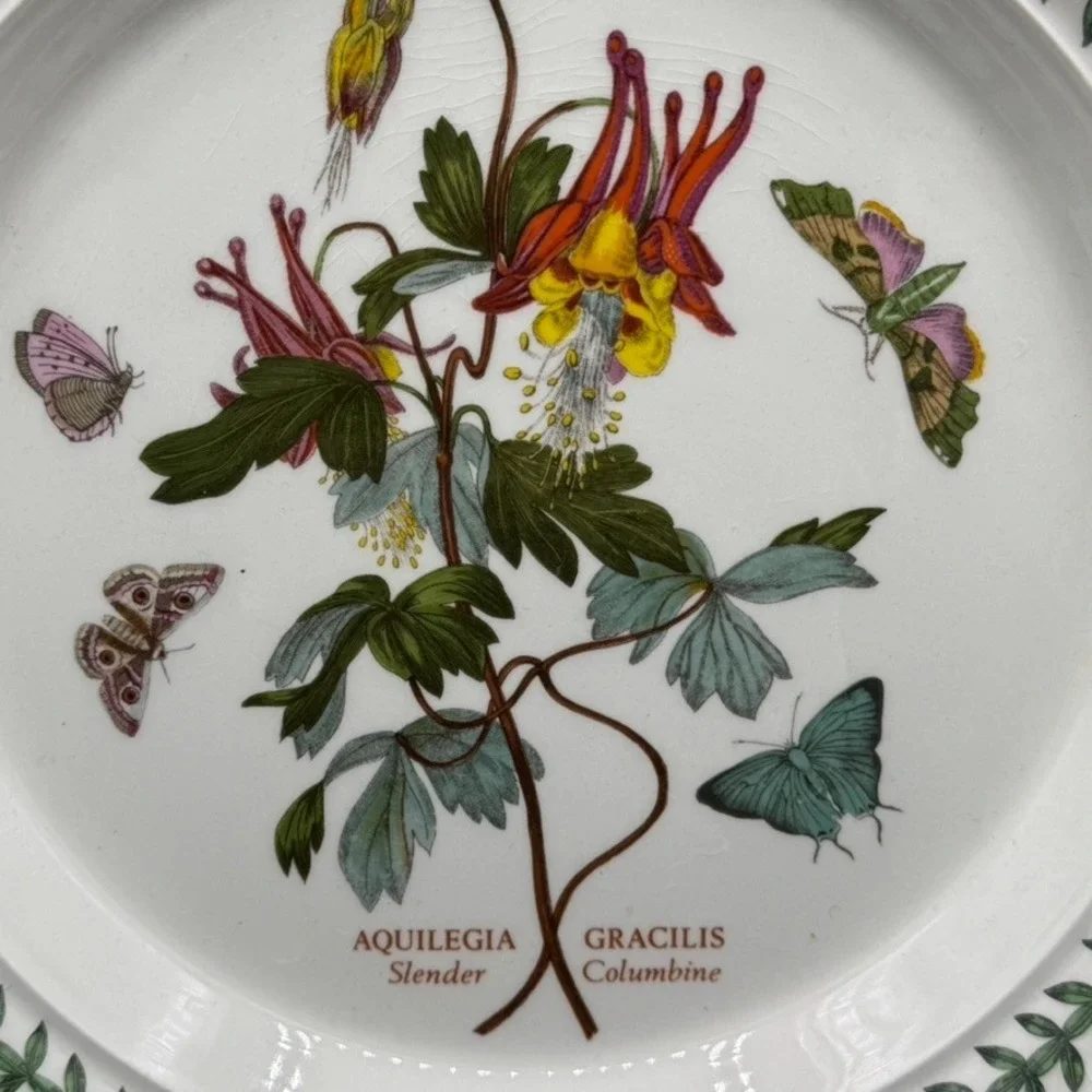 Vintage Portmeirion Botanic Garden Salad Plate 8.5 Inch Aquilegia Columbine